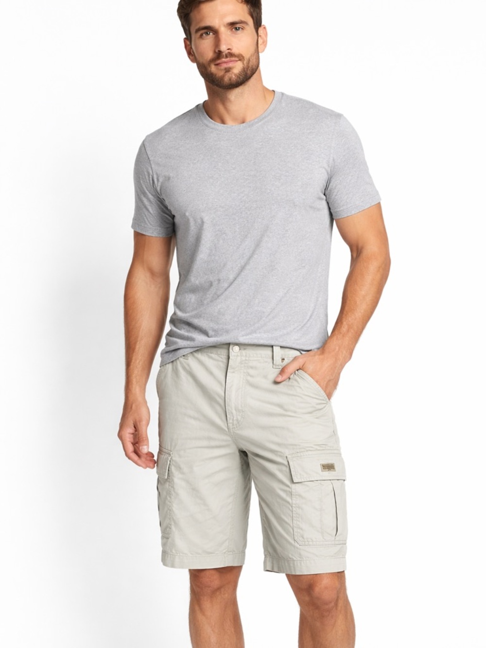 Wrangler Men's Stretch Cargo Shorts light gray (001)